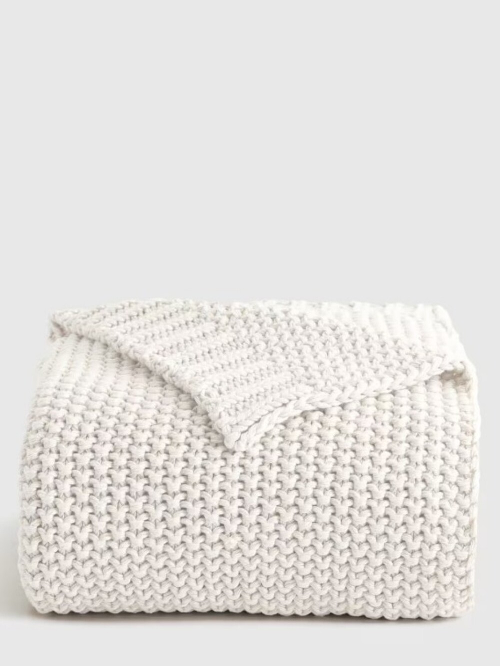 Quince Cotton Fisherman Throw - Ivory
